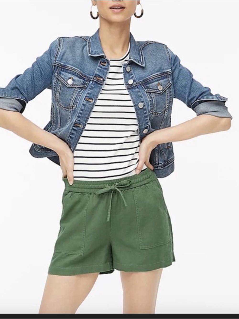 J.Crew Linen Blend Pull-On Shorts Green Size Small NWT 4” Inseam
